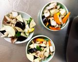 肉無豆腐洋風きな粉オイトマト味野菜炒め作り方12写真