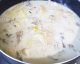 栄養たっぷり◎かぼちゃと舞茸の豆乳味噌汁作り方4写真