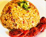 台湾炒飯　　　　　香腸ソーセージとXO醬作り方9写真