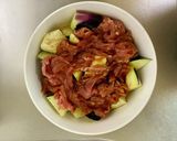レンジで！豚肉とナスとピーマンの中華蒸し作り方2写真