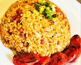 台湾炒飯　　　　　香腸ソーセージとXO醬作り方10写真