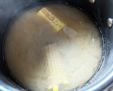 余ったとうもろこしの芯でかきたま味噌汁作り方3写真