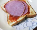 ケチャップハムトースト作り方1写真