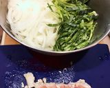 玉ねぎとキャベツささみのだし玉焼き作り方1写真