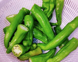 ナスとししとうの唐辛子味噌炒め。作り方1写真