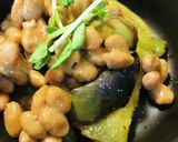 毎日の納豆●揚げ焼き茄子にトッピング作り方2写真