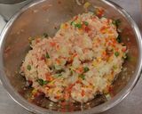 鶏ひき肉と豆腐の彩りミートローフ作り方5写真