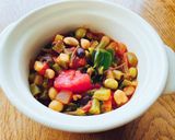 スベリヒユとお豆のトマト煮込み作り方3写真