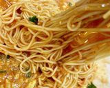 ピリ辛ラーメン風 素麺계란장국수作り方4写真