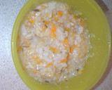 離乳食　もぐもぐ期　にんじんと魚のおかゆ作り方2写真