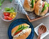 ほぐしサラダチキンの簡単ロールパンサンド作り方5写真