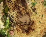 ニラとソーセージの焼きそば　322作り方6写真