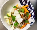 お一人様野菜たっぷりトマト旨辛味親子丼風作り方8写真