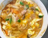 お一人様野菜たっぷりトマト旨辛味親子丼風作り方16写真