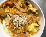 お一人様野菜たっぷりトマト旨辛味親子丼風作り方21写真