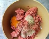 肉汁ジュワッ☆こねないハンバーグ作り方1写真