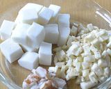 はんぺんと茄子、海老をあわせて蒲焼風に♪作り方1写真