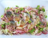 焼き鯖とセロリの粒マスタードマリネ作り方3写真