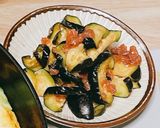 簡単付け合わせ。茄子の梅和え。覚え書き。作り方4写真