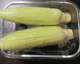 今年初のとうもろこしレンジで簡単作り方1写真