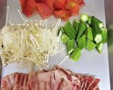 さっぱり!トマトとおくらの豚汁作り方1写真