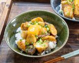 エリンギのにんにく醤油丼作り方5写真