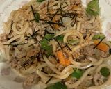 焼きうどんてす。半生うどんで。作り方10写真