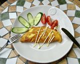 ふわっトロ豆腐チーズとトマトのオムレツ作り方6写真