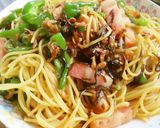 夏野菜たっぷりのベーコンと塩昆布のパスタ作り方14写真