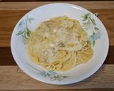 不器用エビ(シーフード)クリームパスタ作り方4写真