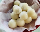 市販かき氷(練乳金時)とお団子のパフェ作り方2写真