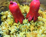 火星人丼●ウインナー＆ターメリックライス作り方3写真