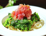 激旨♪モロヘイヤとマグロの冷やしうどん作り方5写真