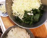 玉ねぎキャベツ小松菜ササミの大蒜チヂミ作り方1写真
