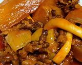 焼肉のたれ漬け肉と大根の韓国風煮物作り方3写真