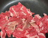 焼肉のタレで簡単！牛コマの卵炒め作り方1写真