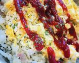 丼弁当●ベーコン＆エノキライスのオム丼作り方3写真