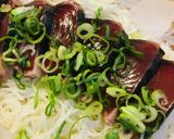 冷やし素麺●カツオのたたきトッピング作り方2写真