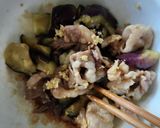 そうめんにレンジ煮浸し☆豚肉なす☆メイン作り方2写真
