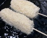 簡単おやつ　チーズちくわハットグ作り方3写真