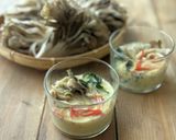 レンジで簡単！舞茸とカニカマの茶碗蒸し作り方5写真