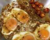 【簡単】悪魔のハムエッグ丼　ニンニク風味作り方5写真