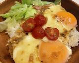 【簡単】悪魔のハムエッグ丼　ニンニク風味作り方6写真