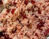 お子様おにぎり⑥ビーツと挽き肉の混ぜご飯作り方4写真