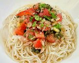 トマトのバジルサラダ活用ツナそうめん作り方4写真