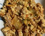豆腐、キムチ、玉子、ハムの中華風炒め作り方4写真
