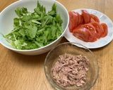 水菜とトマトのサラダ作り方1写真