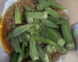 【オクラと鶏むね肉のピリ辛和え】作り方2写真