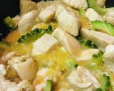 鶏肉とえのき茸の玉子ゴーヤーチャンプルー作り方3写真