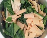具沢山！小松菜と 筍 きのこの中華スープ作り方6写真